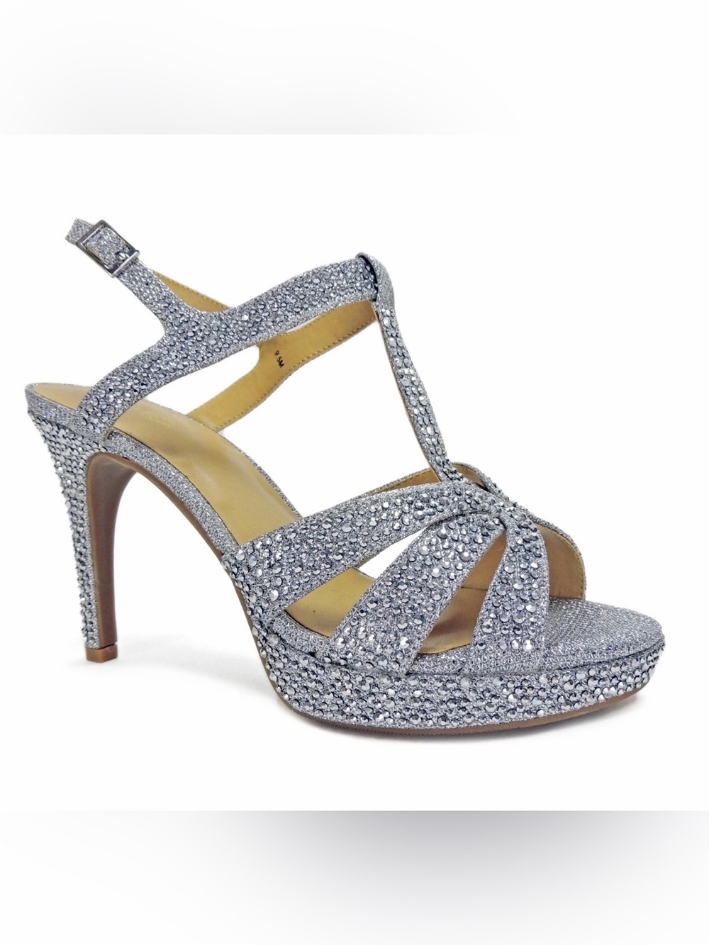 Thalia Sodi Women's Open Toe Special Occasion Slingback Heel Silver W/Charm 9M